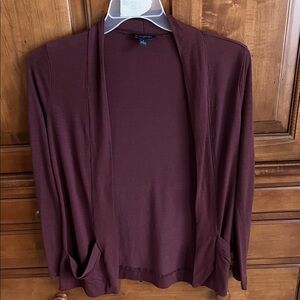 Women's Plum Open Front Lightweight Cardigan